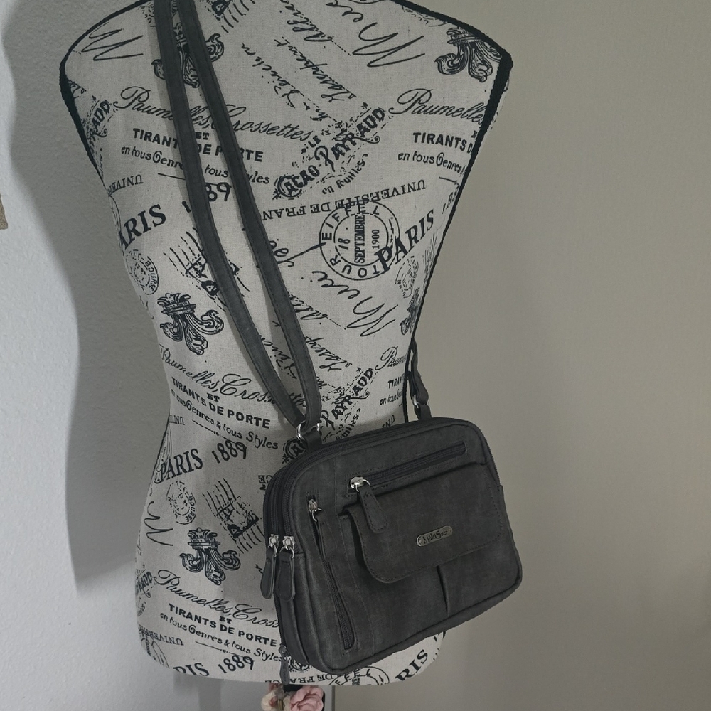 MultiSac Gray & Silver W/ Lots Of Compartments Crossbody Bag (EUC)🩶